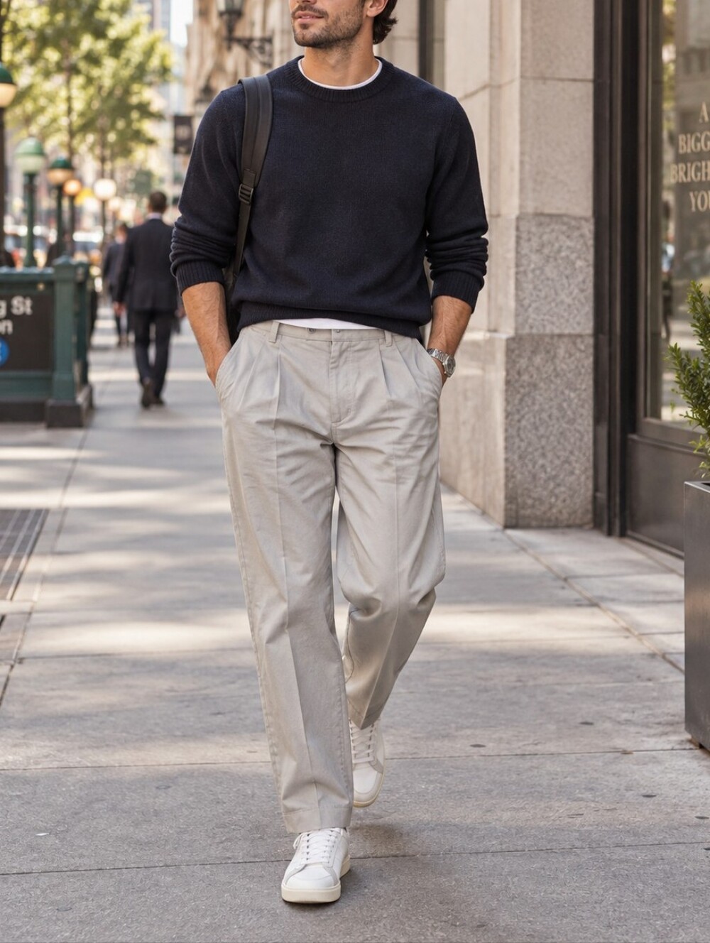 Dockers Men’s Light Khaki Pleated Chinos